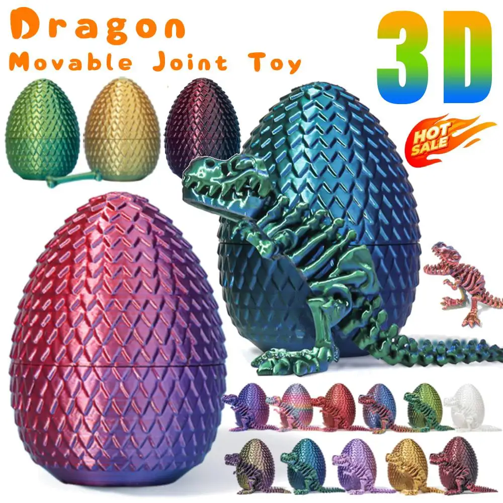 Gelenk-Drachen-Ei, 3D-gedrucktes Dinosaurier-Spielzeug mit beweglichem Gelenk, Tyrannosaurus Rex,