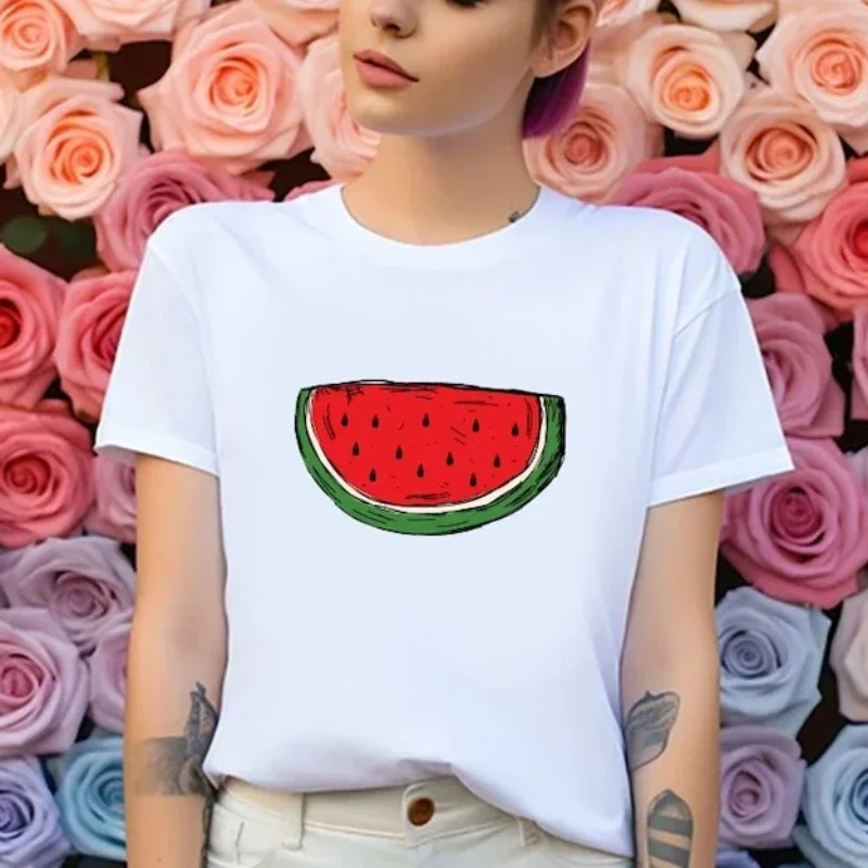 Watermelon Cotton T-Shirt Watermelon Gift Shirt Funny Fruit Shirt Mothers Day Gift Tee Fruit Lover Shirts Watermelon Party Shirt