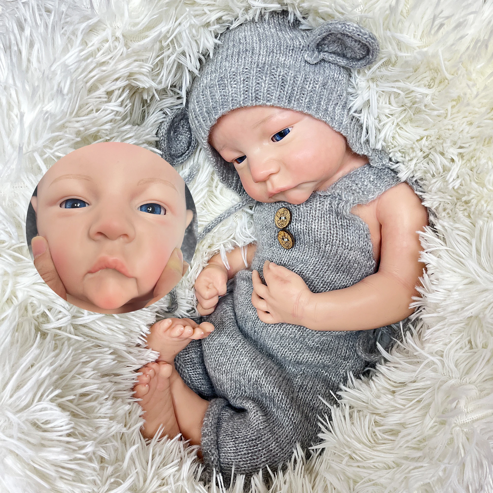 45CM Full Body Solid Silicone Bebe Reborn Family's Gift Muñeca Corpo De Silicone Inteiro Levis Girl Whole Silicone Reborn Doll