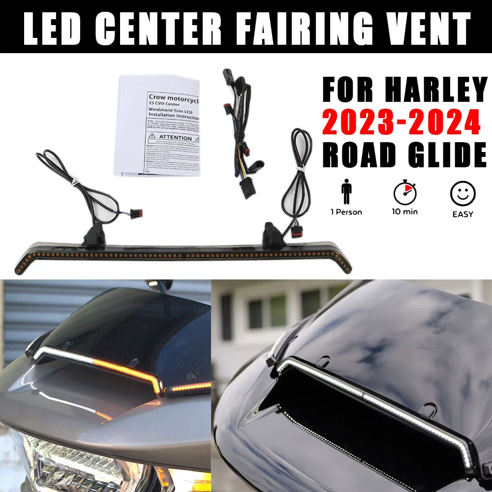 NEW Motorcycle LED Center Fairing Vent Trim Lights For Harley TOURING CVO 121 117 Road Glide ST FLTRXSE FLTRX FLTRXSTSE2023 2024