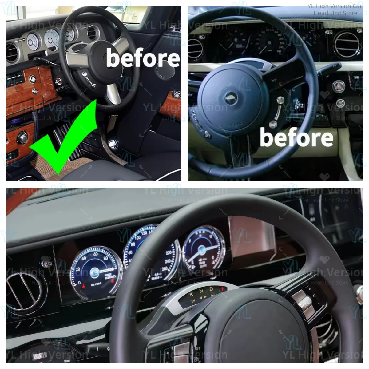 Upgrade Car LCD Dashboard Cluster For Rolls Royce Phantom 2004-2013 Cockpit Speedometer Instrument Panel Digital Cluster LINUX