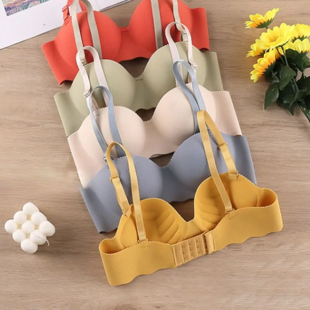 Seamless Bras Women Push Up Bra Comfort Candy Color Brassiere Adjustable Anti-sagging Lifting Bralette One-piece Underwear