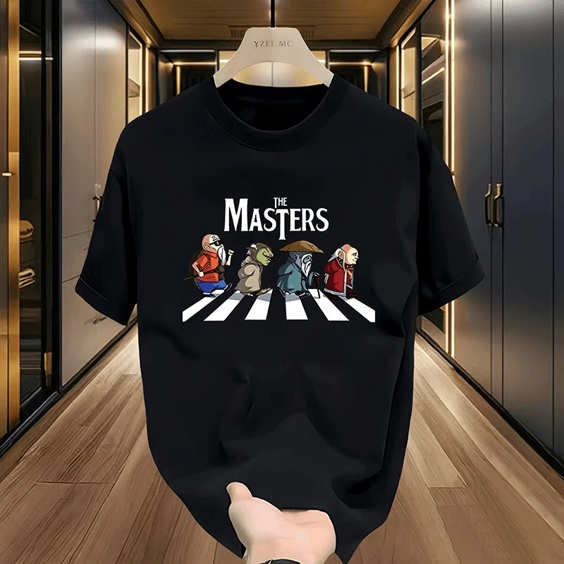 

2025 Summer Fashion Trend Animation Joint Designer Printing Pattern Pure Cotton Harajuku High Street Unisex Plus Size