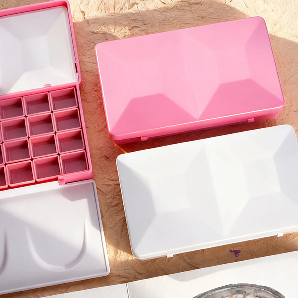 SeamiArt 1 Stück Emaille-Imitat Diamantmalerei-Box Reiseetui Palette mit Magnet Halbpfännchen für Aquarellfarben Unterteilung – Detail 4