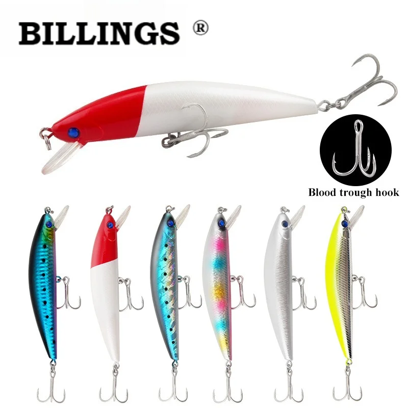 BILLINGS 1 Stück Sinking Lure Schwergewichtiger Realistischer Kunstköder 1cm 41,2g, Bleiverstärkter Dreifachhaken Salzwasser-Angelköder