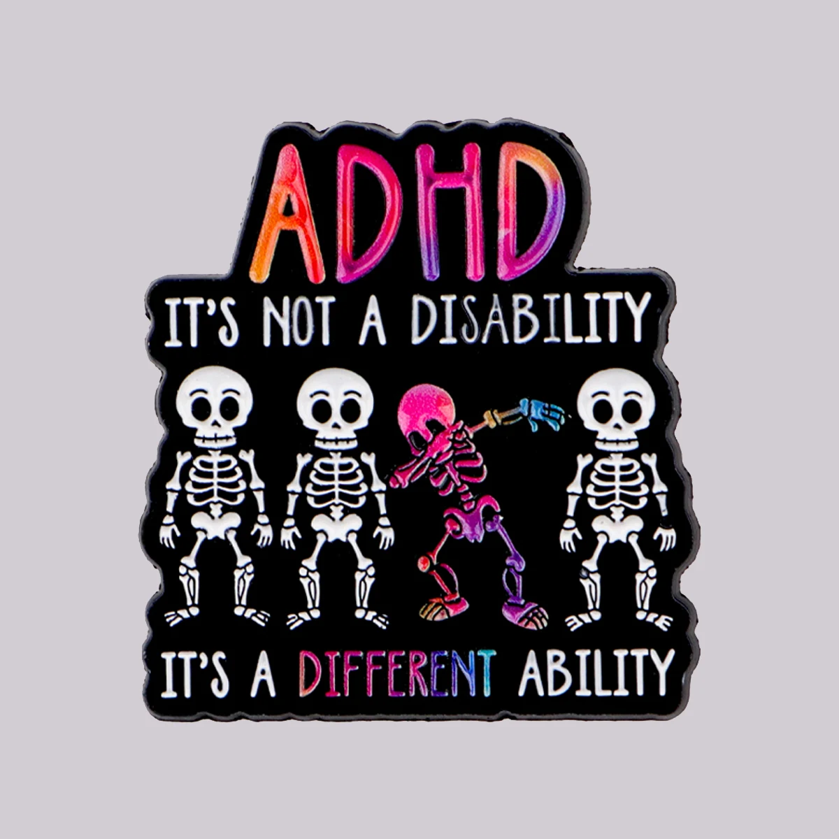 ADHD الوعي المينا دبوس الهيكل العظمي بروش الصنوبر التلبيب شارة بدبابيس على ظهره الملابس والاكسسوارات مجوهرات الأزياء هدايا الأصدقاء