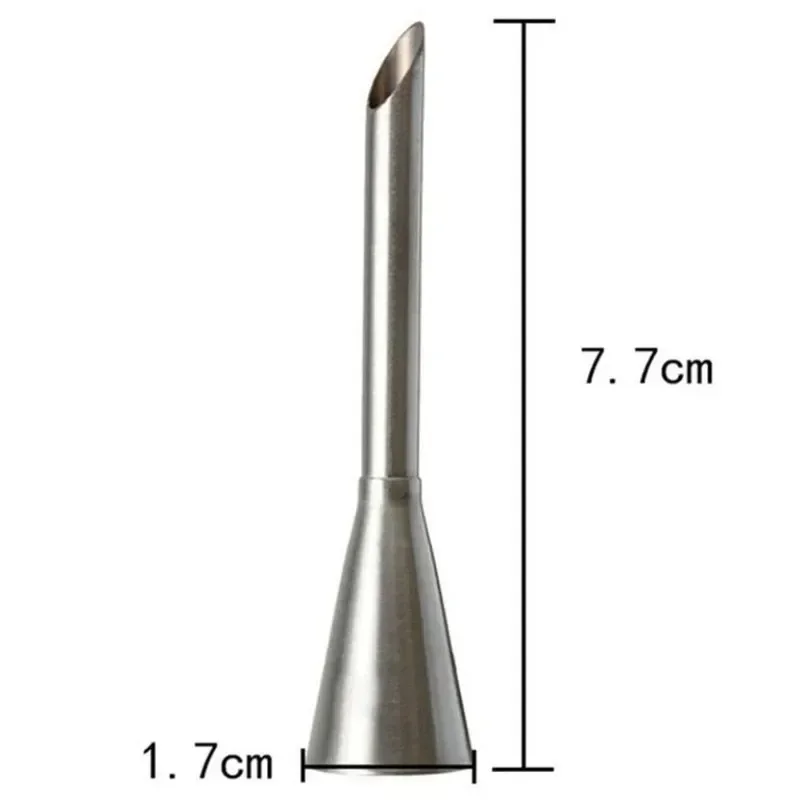 Hot Cream Icing Piping Nozzle Tip 1PC Stainless Steel Cupcake Puffs Injection Russian Syringe Puff Nozzle Tip Pastry Tool