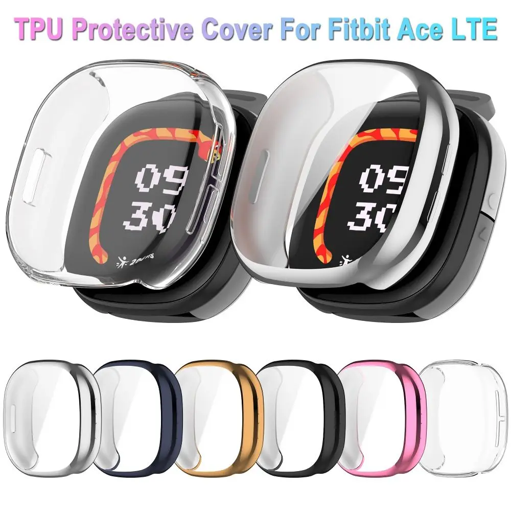 New TPU Protective Cover Full Cover Smart Watch Screen Protector Shell Accessories Case Cover for Fitbit Ace LTE