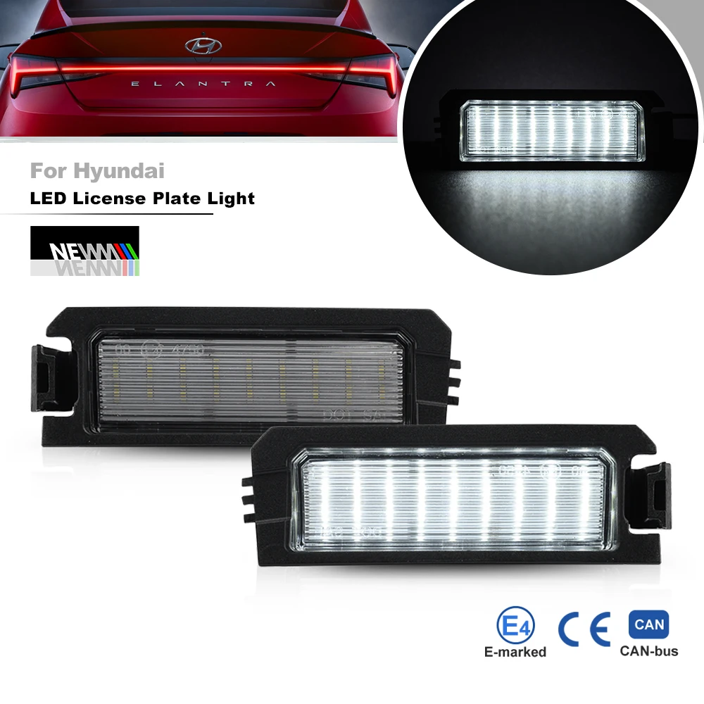 2x Error Free LED License Plate Light Assy Kit For 2022+ Hyundai Elantra N 2018-2020 Elantra GT 2019-2023 Elantra 92501-F6000