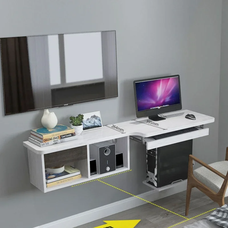 

Hanging Desk Bookshelf Combination Simple Modern Wall-Mounted Desktop Computer Desk Home Bedroom Wall Study Table Narrow