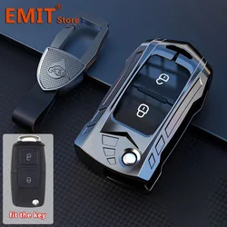 Zinc Alloy Car Key Case Cover Protection for VW Amarok Polo Golf MK4 Bora Jetta Altea for Seat for Skoda Octavia Fabia 2Button