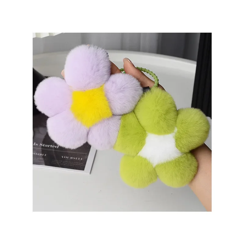 Stuffed Plants Plush Keychain Partysu Bag Pendant Plush Flower Ornament Cute Backpack Decoration Brithday Present for Friends