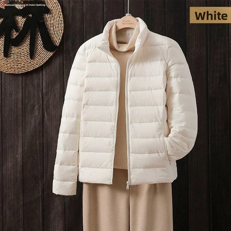 Lightweight Padded Cotton Jacket Women's 2025 New Style Hooded Stand Collar Slim Fit Short Coat Autumn Winter Outerwear