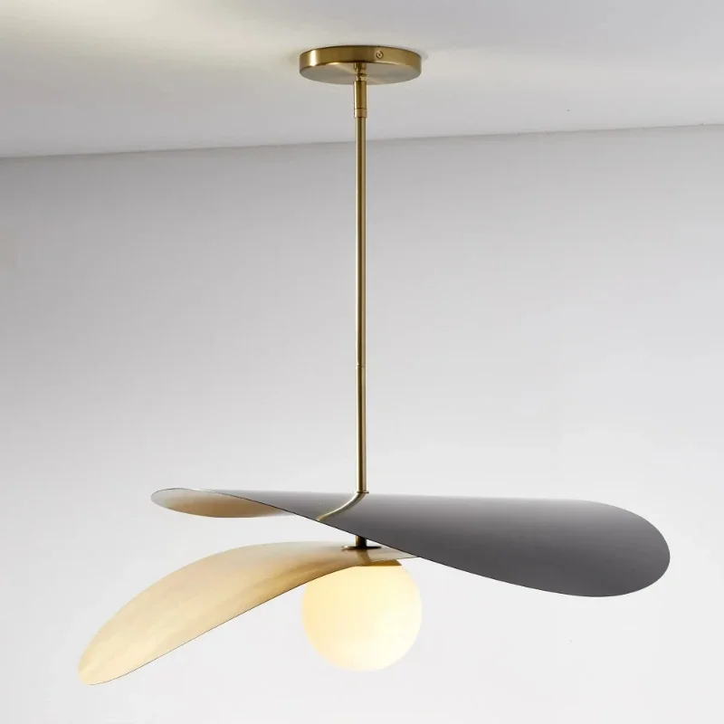 

Nordic Modern Luxury Metal White Glass LED Lotus Leaf Pendant Light Dining Room Bedroom Indoor Hanging Home Decor Fixture G9