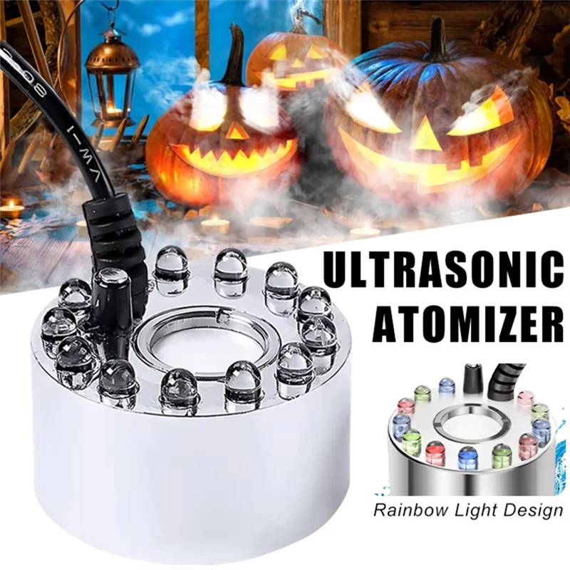 ABBO-Water Fountain Fog Machine Mini LED Pumpkin Light Fogger Pond For Halloween Christmas Easter Party Festival Decoration