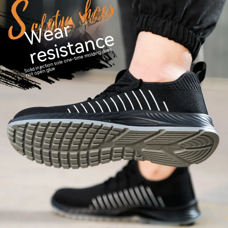 Anti-stab Safety Shoes Men Steel Toe Shoes Puncture Proof Breathable Work Safety Boots ManConstruction Work Shoes Male Sneakers