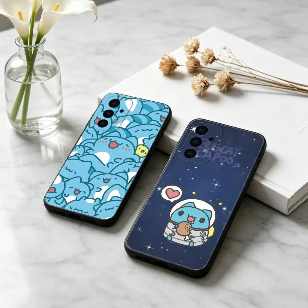 Cartoon Cute Bugcat Capoo Phone Case For Samsung S25,24,23,22,30,21,10,9,Ultra,Plus,Lite Soft Black Case
