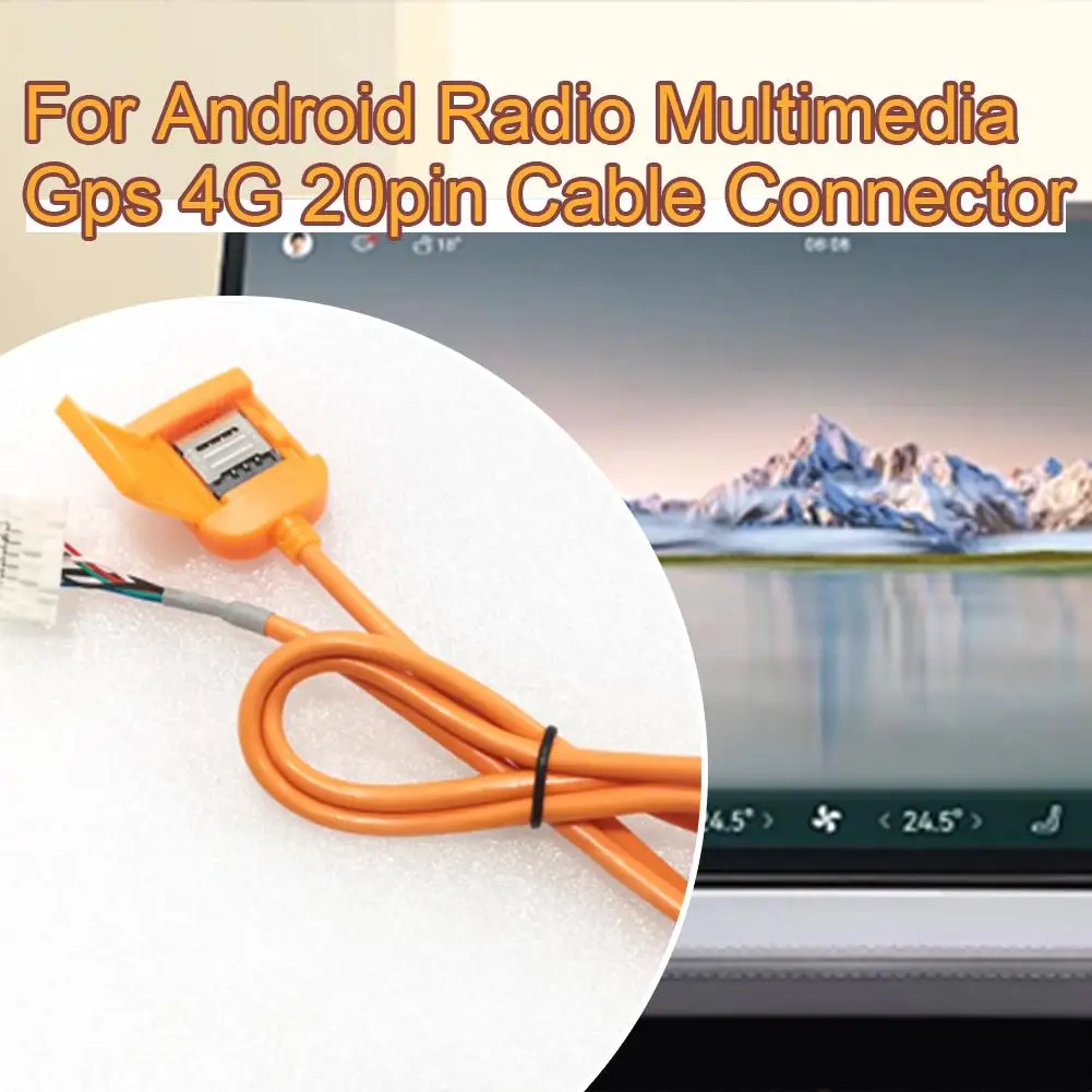 20-Pin Car RCA AUX-IN/OUT Cable With SIM Slot For Android Stereo Radio Head Unit 4G 20pin Cable Connector Wire Replancement R3T8