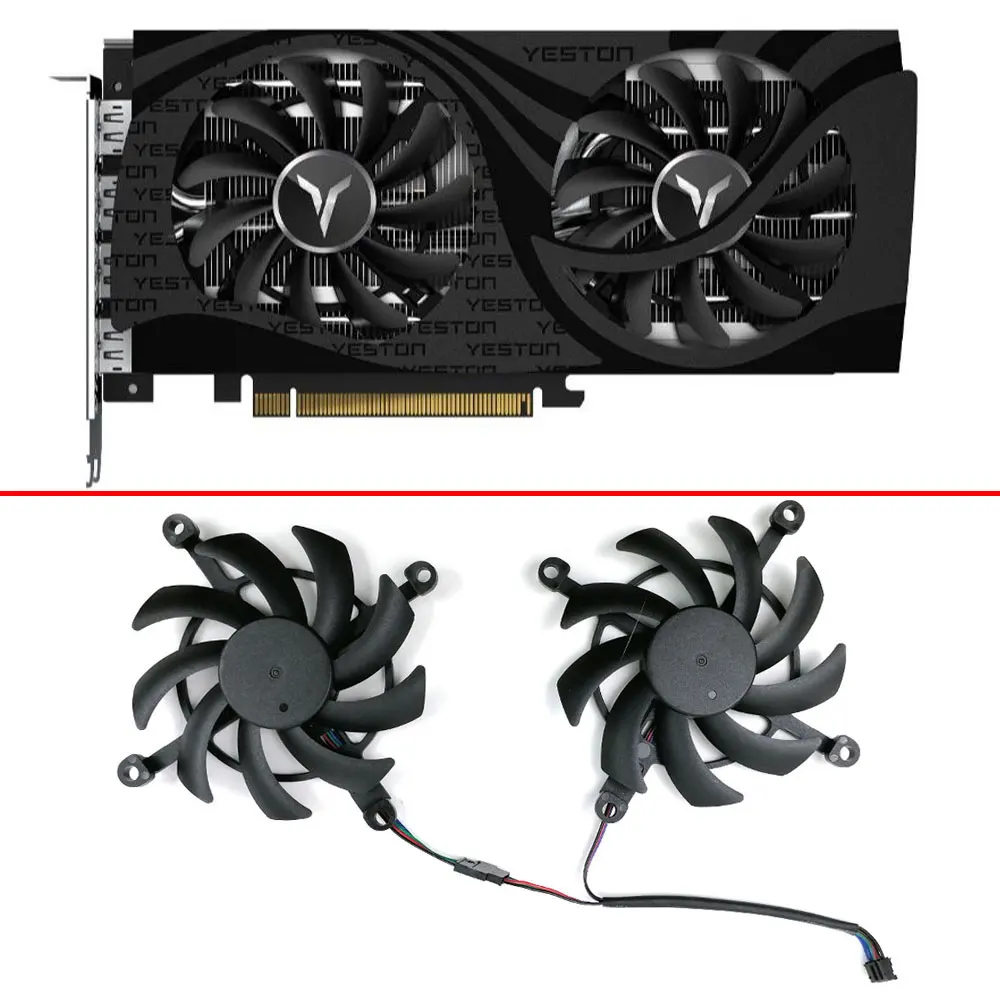 2 FAN 85MM 4PIN RX6600XT new GPU fan suitable for Yeston Radeon Rx6500xt 4gd6 Earth God graphics card cooling