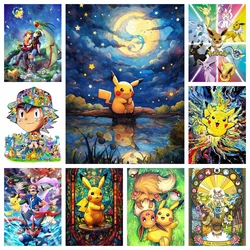 Pokemon Pikachu 5D DIY Diamond Painting Cross Stitch Cute Cartoon Art Mosaic Round Embroidery Home Decor Kids Gift
