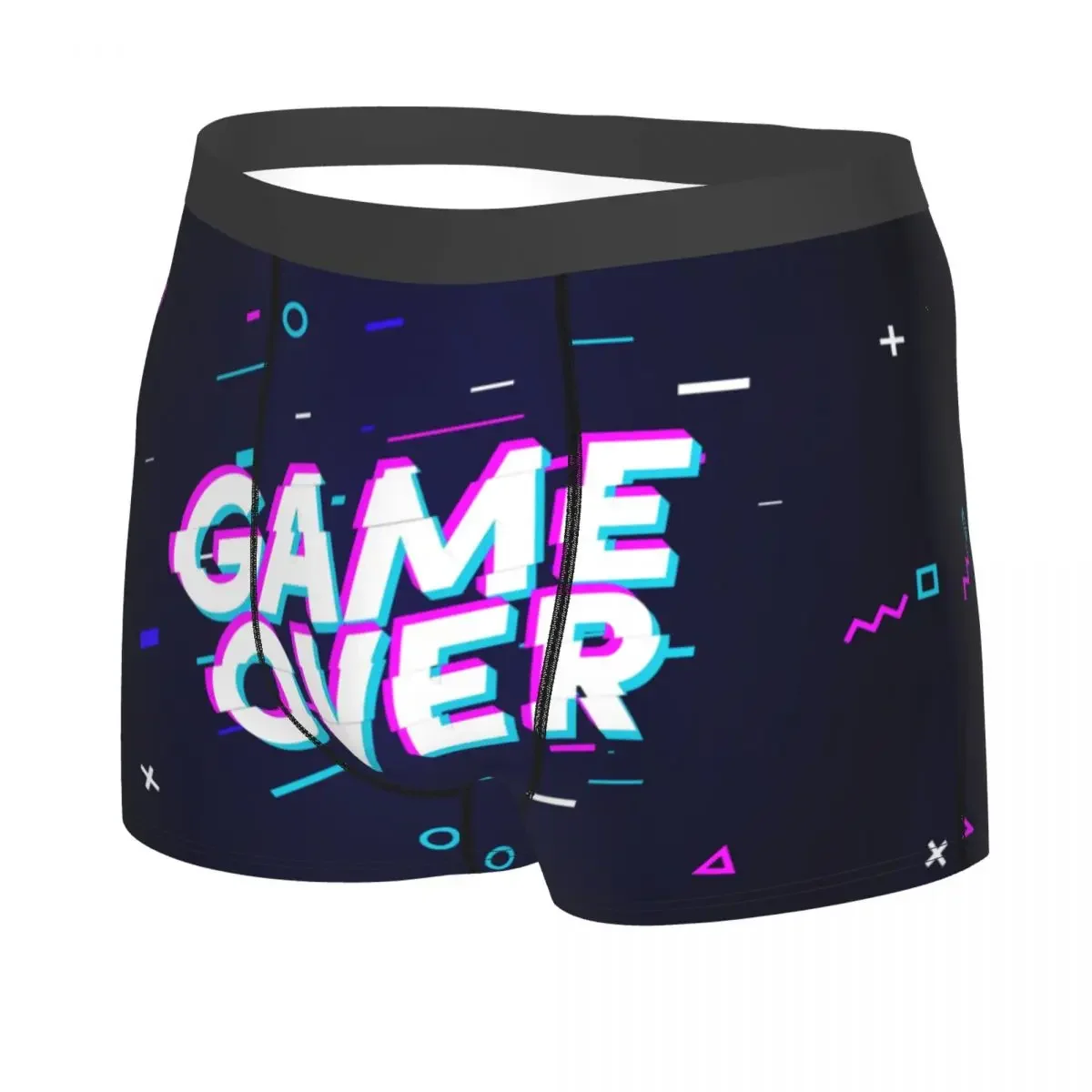 Custom Game Over Gaming Gamer Controller Boxer Shorts For Men Printed Video Game Gift Underwear Panties Briefs Soft Underpants