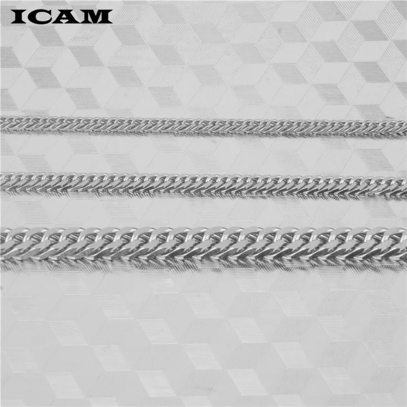 ICAM Cheap Stainless Steel 5/6/7mm Cuban Chain Necklace Fashion Men's Party Jewelry Length 50/55/60/70/90CM drop shipping