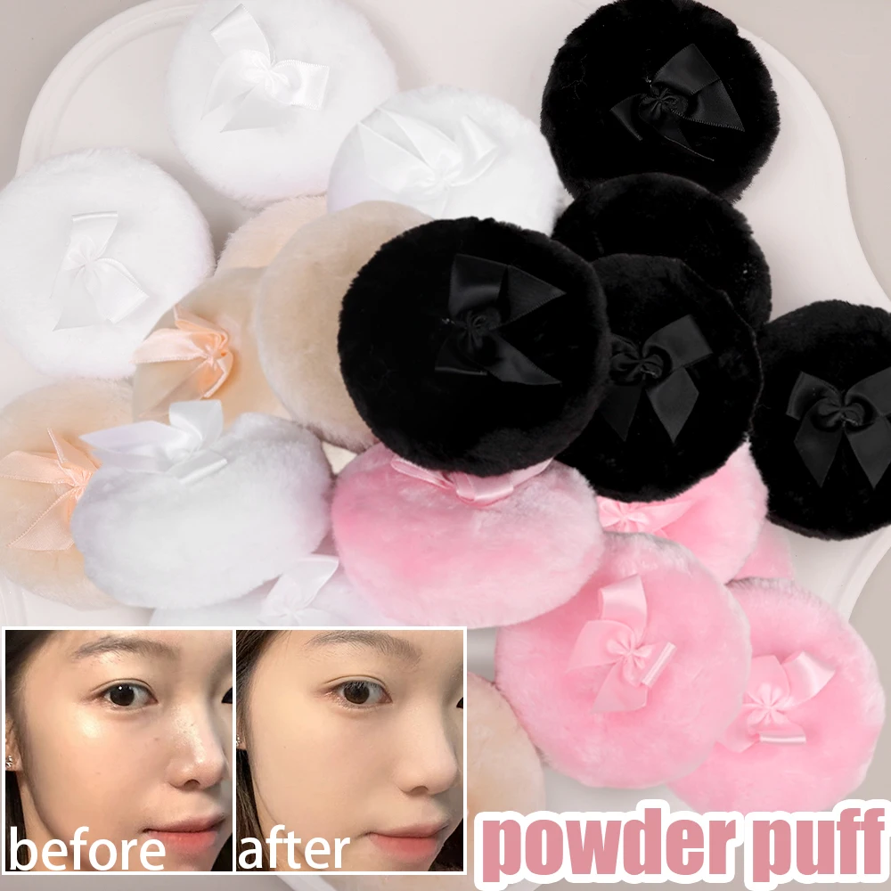 Houppettes de poudre en velours ultra douces, lavables à sec, réutilisables, outils de maquillage et de beauté, 10 pièces