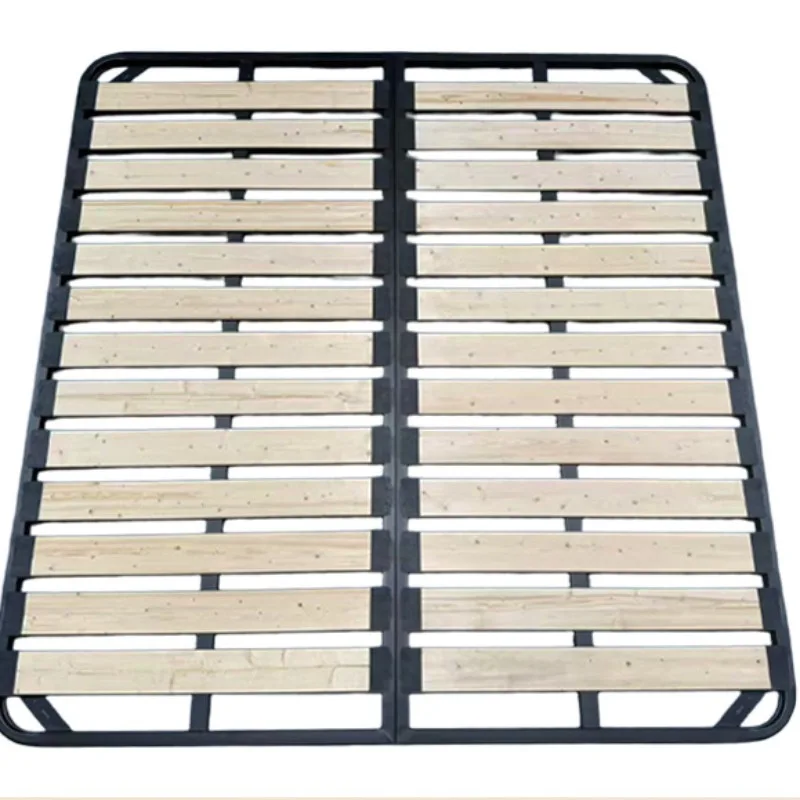 Modern Single/Double Full-Assembled Dragon Bone Frame Foldable Solid Wood Slatted Bed Frame Eco-Friendly High Load Capacity for