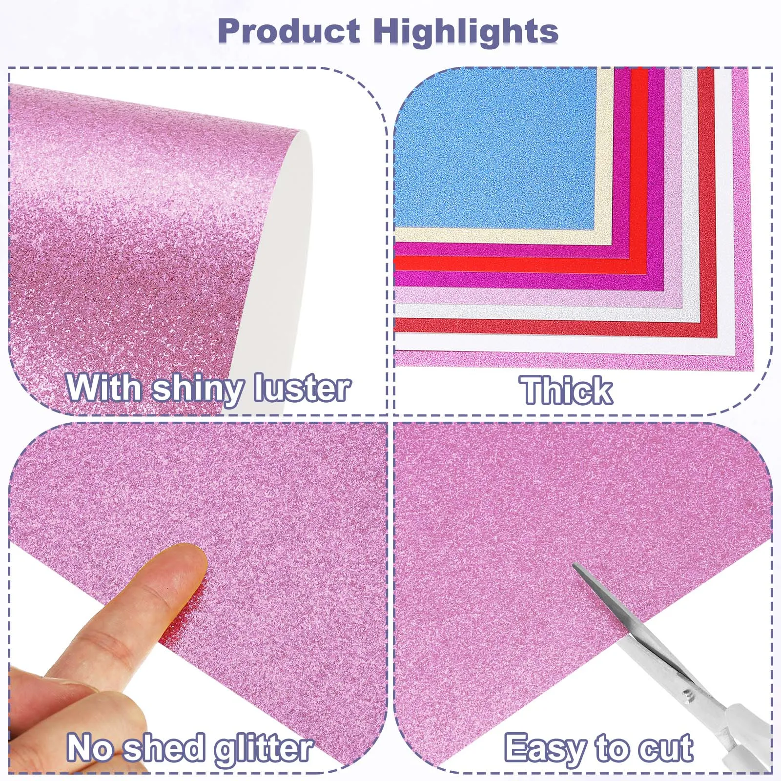 40 ورقة ملونة بريق البطاقات 12 بوصة الزخرفية بريق ورقة بطاقة الأسهم لامعة سجل القصاصات 250gsm سباركلي ورقة كبيرة لامع #3