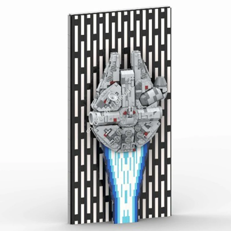 1493 Stück MOC Wanddisplay Star Battle STEM Lernbauset Bausteine Weihnachtsgeschenk