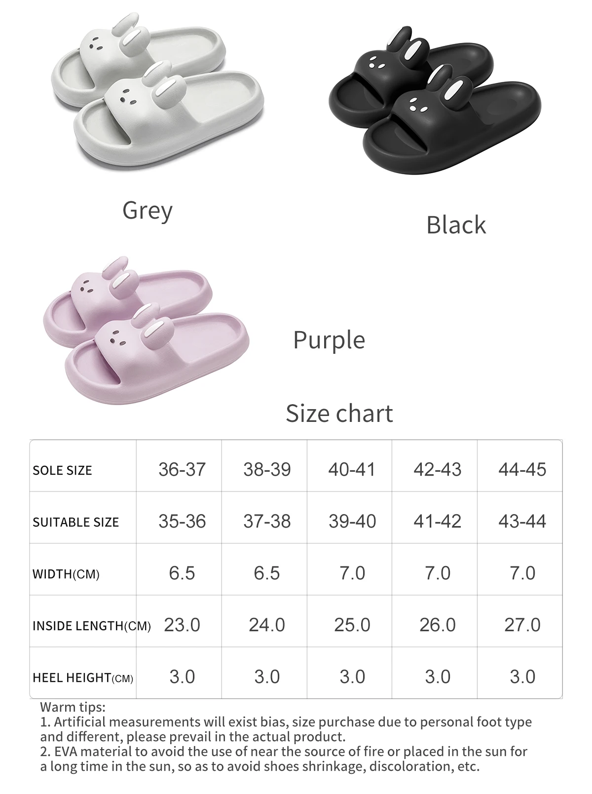 Niedliche Kaninchen-Unisex-Hausschuhe, rutschfeste Slip-On-Hausschuhe, bequeme, weiche Hausschuhe – Detail 2