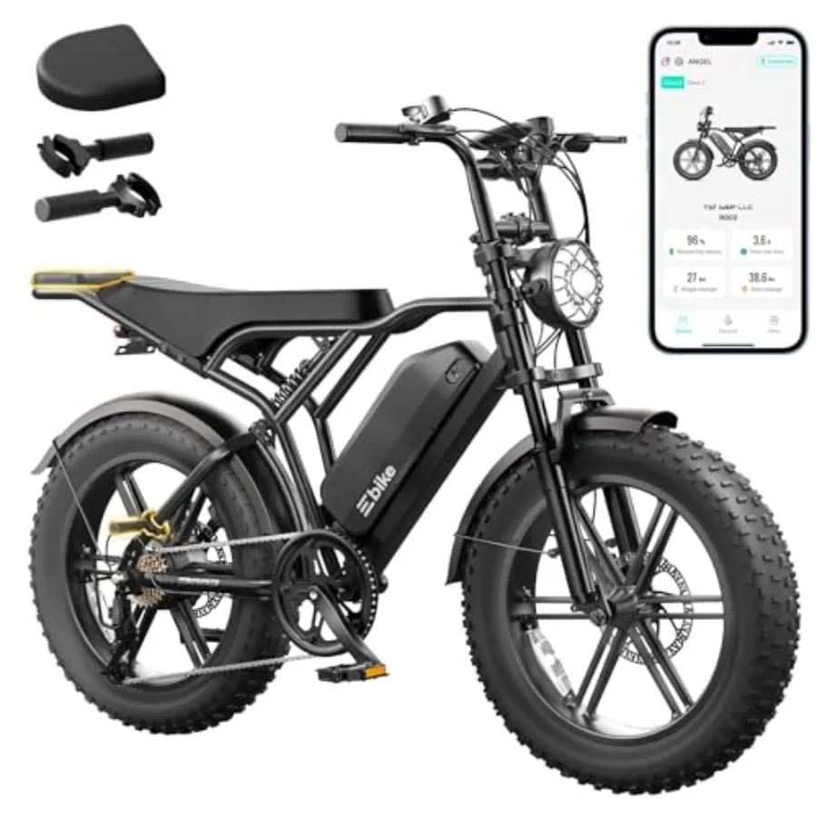 

Electric dirt bike for adults: 1500W peak motor, 28 MPH, 60/100 miles range, fat tires, 48V 15Ah/25Ah removable battery, 20 ful