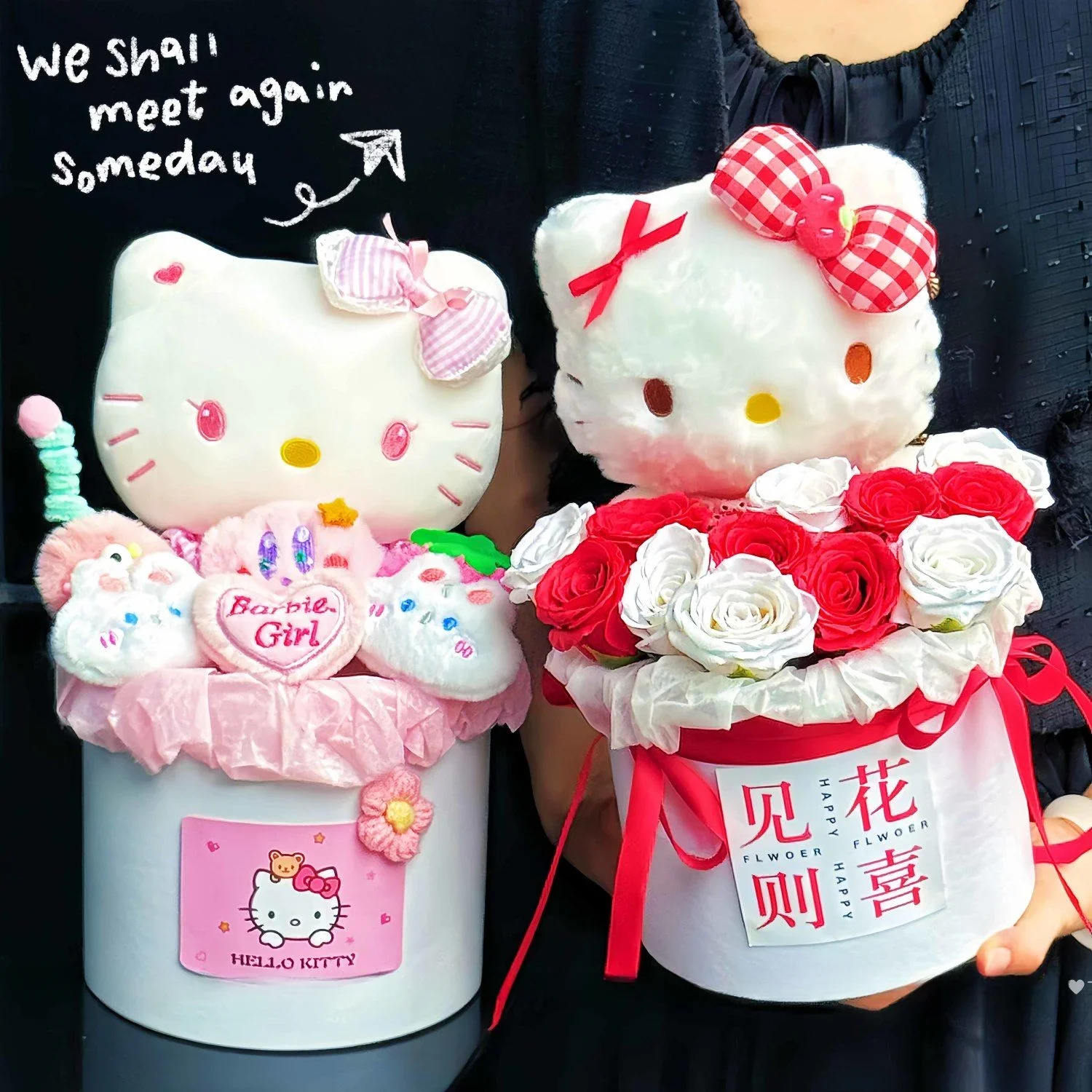 

Sanrio аниме мультфильм ведро кукольный букет HelloKitty девушка день рождения Китайский День Святого Валентина изысканная упаковка кукольный букет подарок