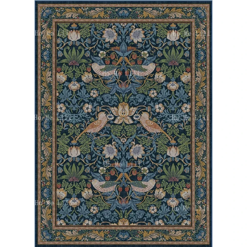 William Morris Strawberry Thief Non Slip Flannel Floor Rugs