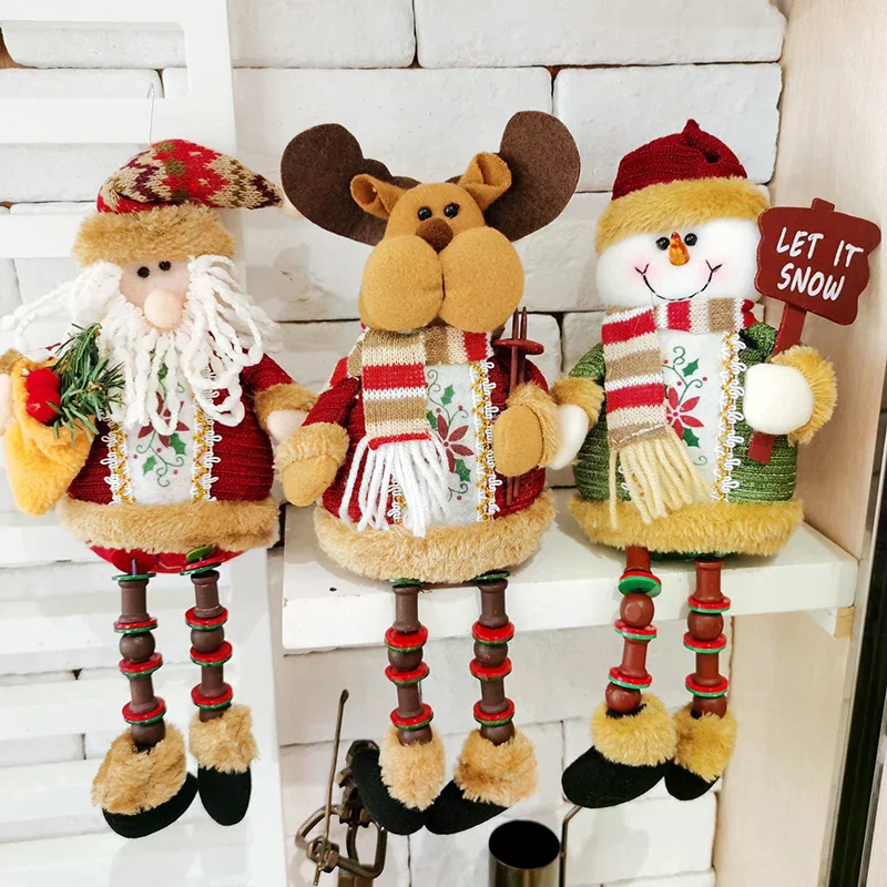 

New Christmas Dolls Tree Decor New Year Ornament Reindeer Snowman Santa Claus Sitting Doll Decoration Merry Christmas