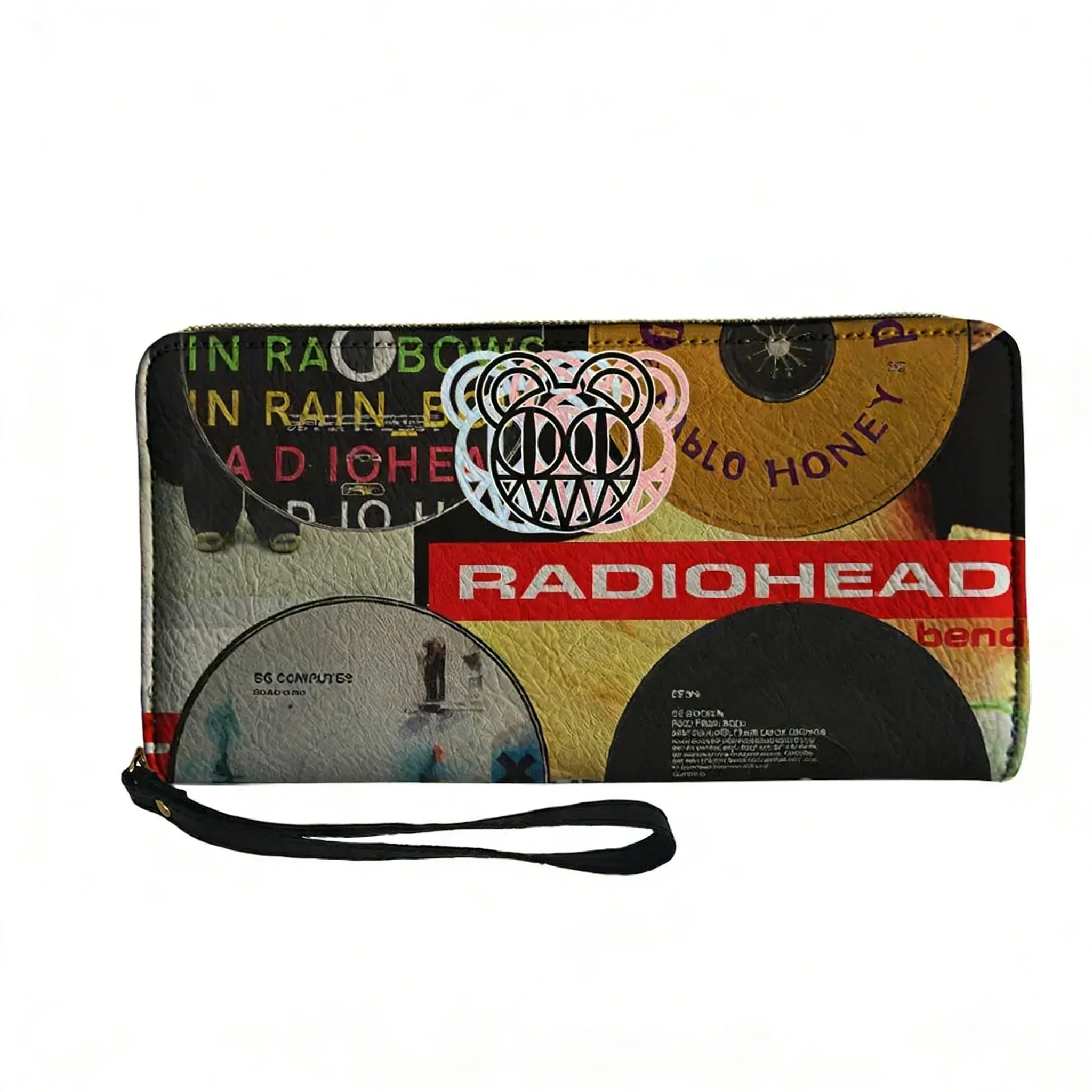 

Кошелек-портмоне Radiohead Rock Band, мужской и женский, на молнии, длинный, с двойным принтом, для поездок на работу, с индивидуальным фото, портативный, подарочная сумка