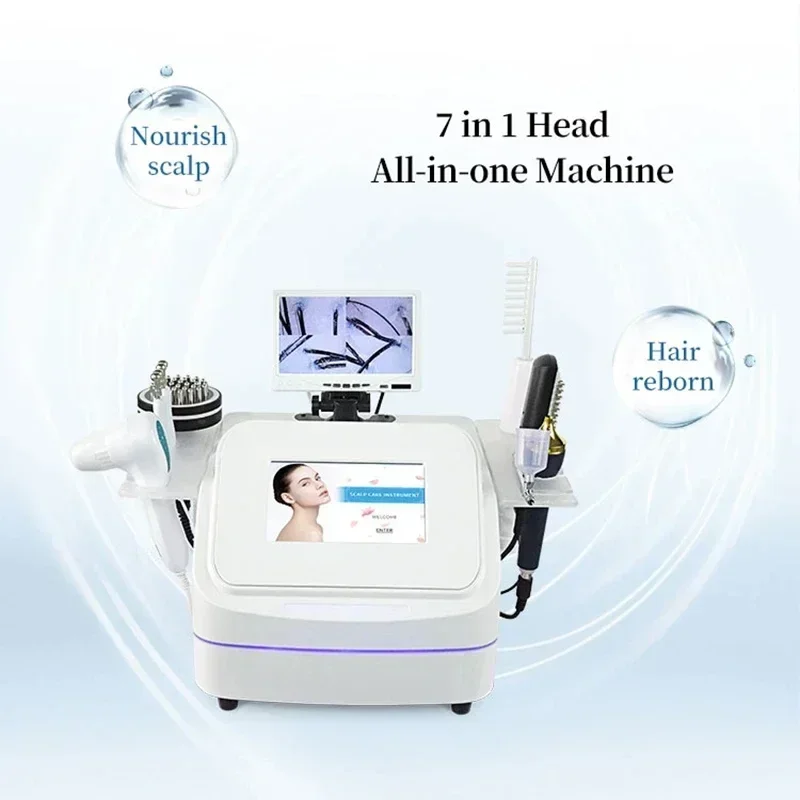 Neues 7-in-1 Hochfrequenz-Haarfollikel-Erkennungs- und Kopfhautbehandlungsgerät, Haaranalyse, Kopfhautpflege, Massage, Haarwuchsgerät
