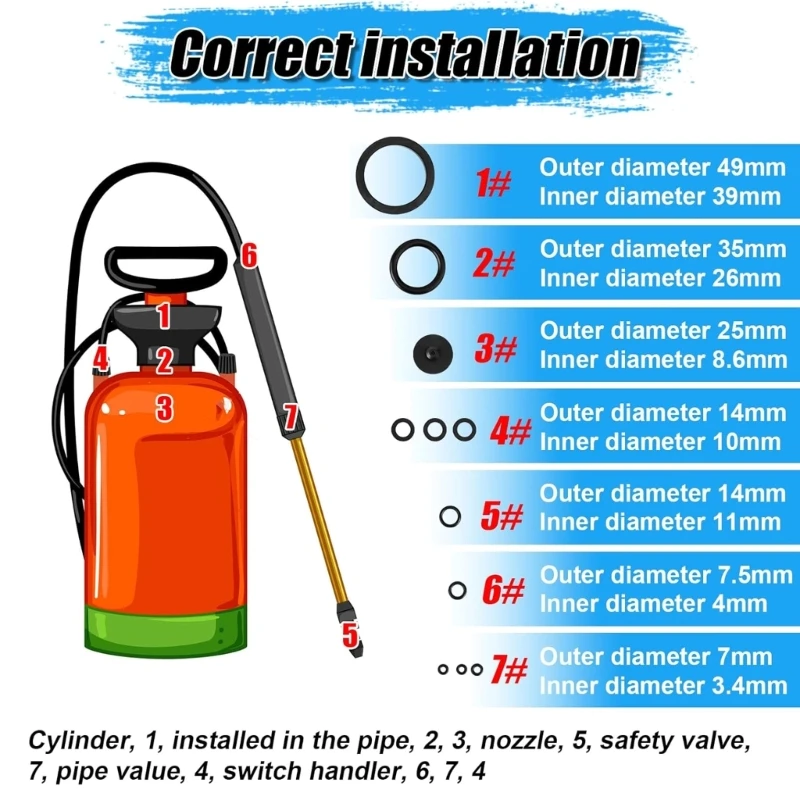  11Pcs/set Replacement Sprinkler Repair Rings Rubber Seals Set For Gardening