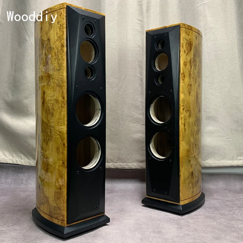 

Wooddiy 6.5 Inch One Pair Gloss Speaker Empty Cabinet Birch Plywood Waist Drum Radian Double Bass 3 Way Acoustic Design Floor