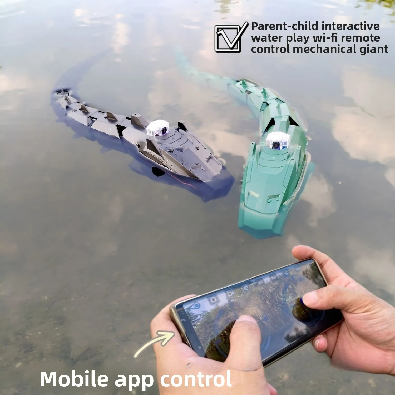 كاميرا التحكم عن بعد الميكانيكية بيثون التحكم عن بعد قارب سريع التحكم عن بعد القرش الأطفال لعبة الثعبان الميكانيكية التعليمية #3