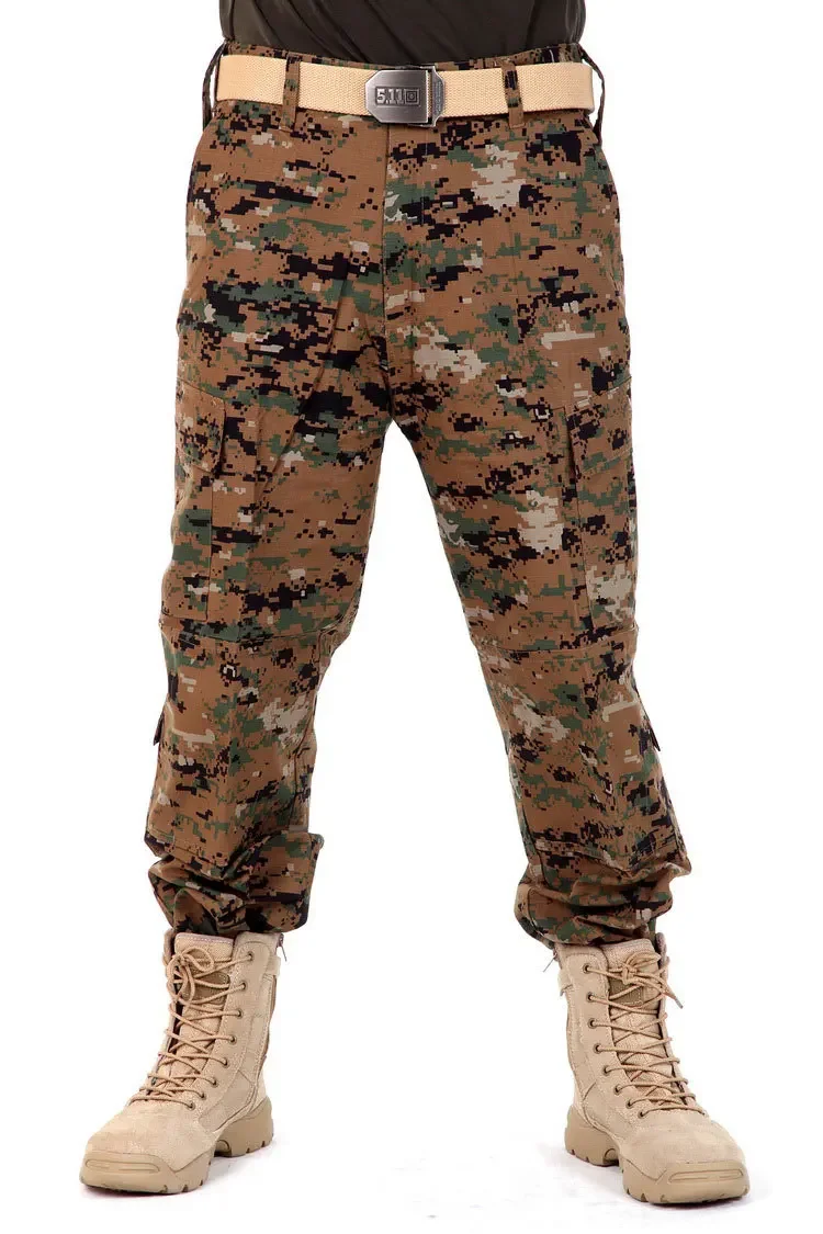 Camouflage Tactical Pants Men Outdoor Motion Fans Working Training Trousers Durable Multi-Pocket Camouflage Hiking Pants Male