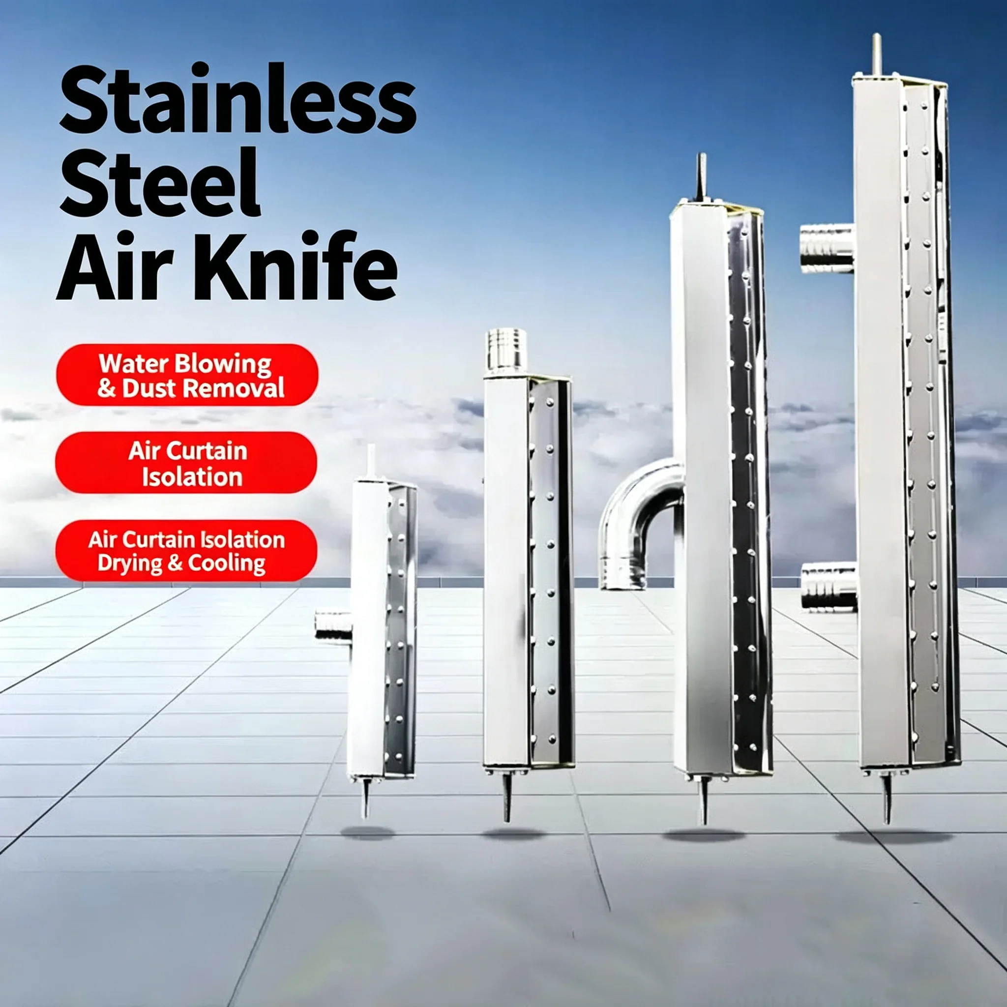 304 Stainless Steel Hot-Air Blower Air Knife for Dust Removal Drive Conveyor Belt Assembly Line Drying And Cleaning