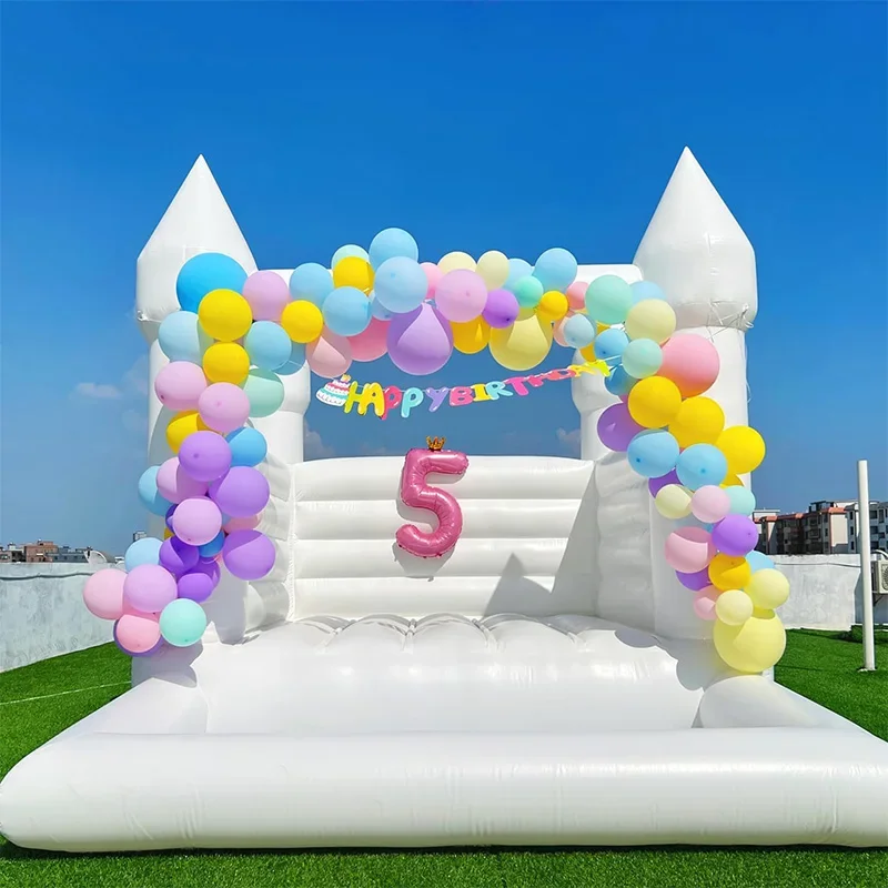 A Export Inflatable Wedding Trampoline Children's Birthday Castle White Trampoline Internet celebrities pose punch photography