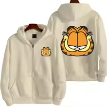Lazy Garfield Cartoon Zipper Hoodie