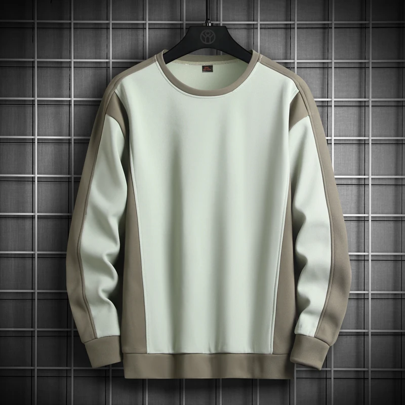 الكورية الربط الرجال بلوزات ربيع الخريف Crewneck بلوزة كاجوال الأعمال الاجتماعية بلوزات الشارع الشهير المتضخم M-5XL #3