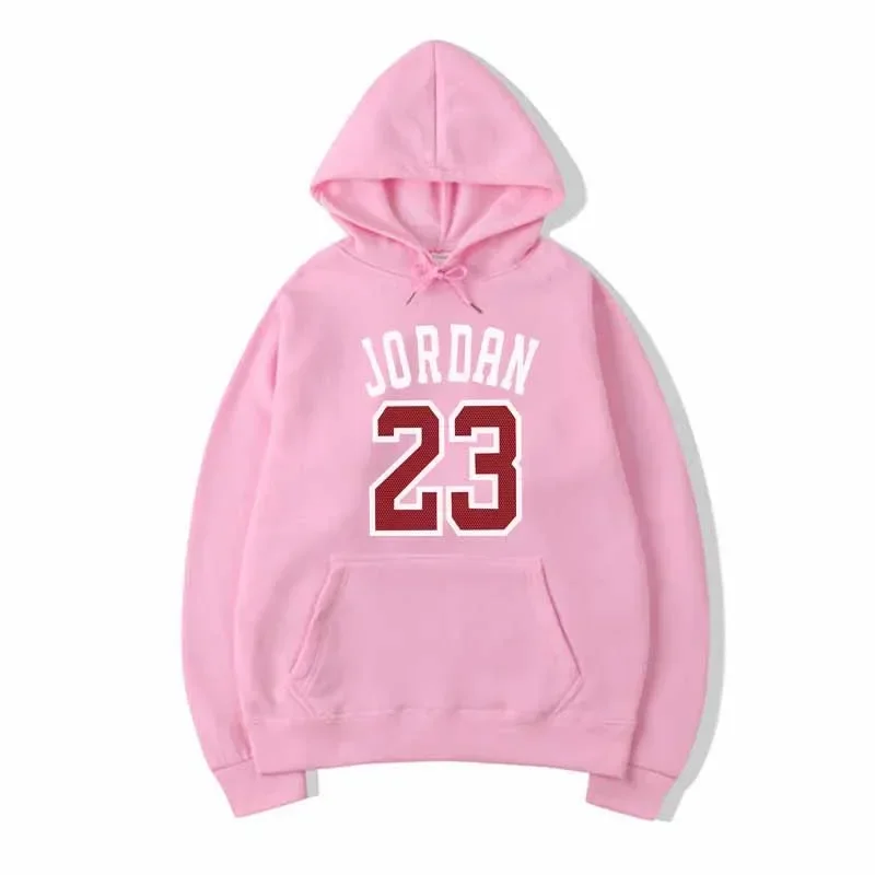 Number 23 Hoodie, Unisex Drawstring Hooded Sweatshirt Vintage Varsity Letter Jordan Style Front Print Sport Streetwear Pullover