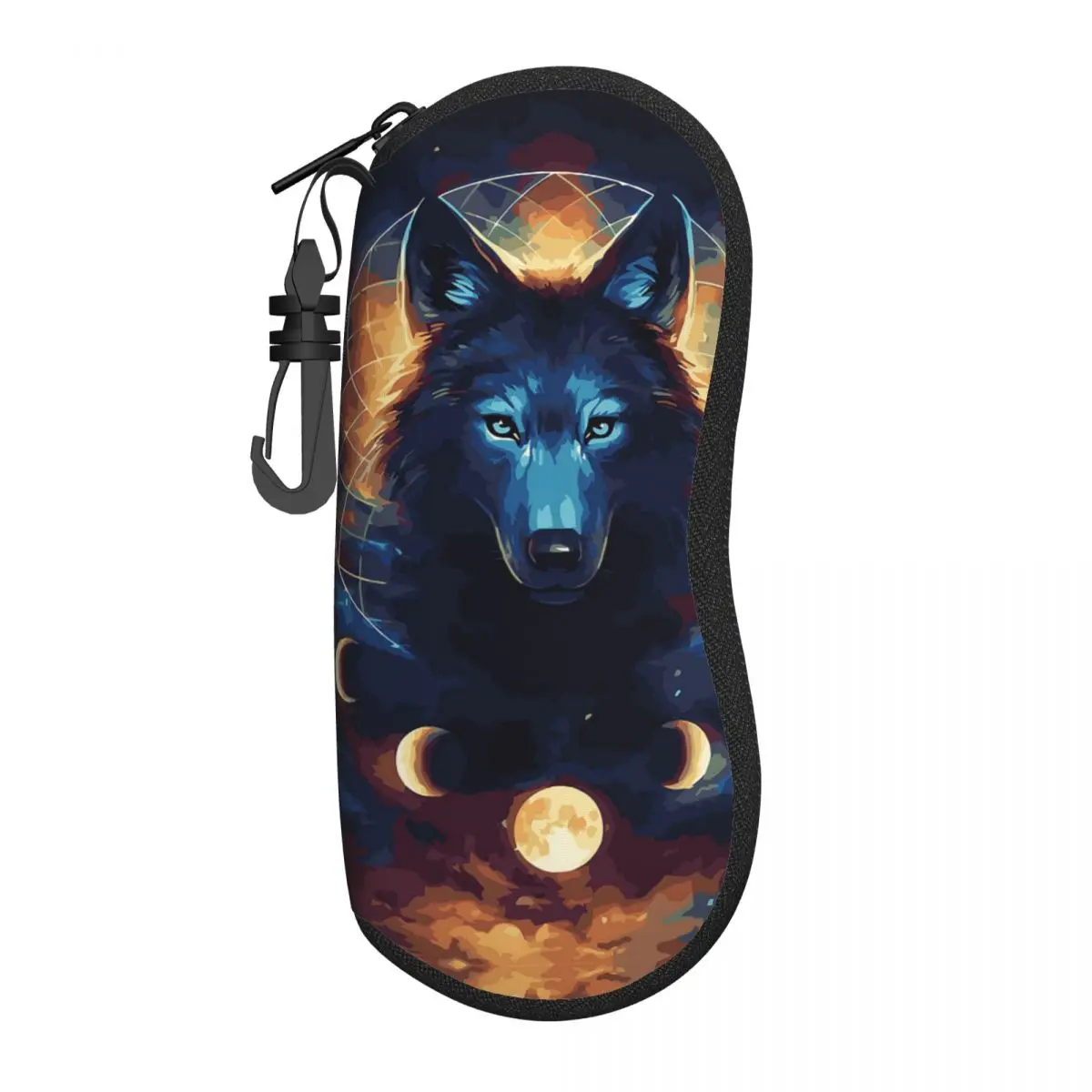 Dream Catcher By Jojoes Art Lunar Wolf Glasses Case Box Moon Eclipse Galaxy Mandala Glasses Storage Box Charming Glasses Box