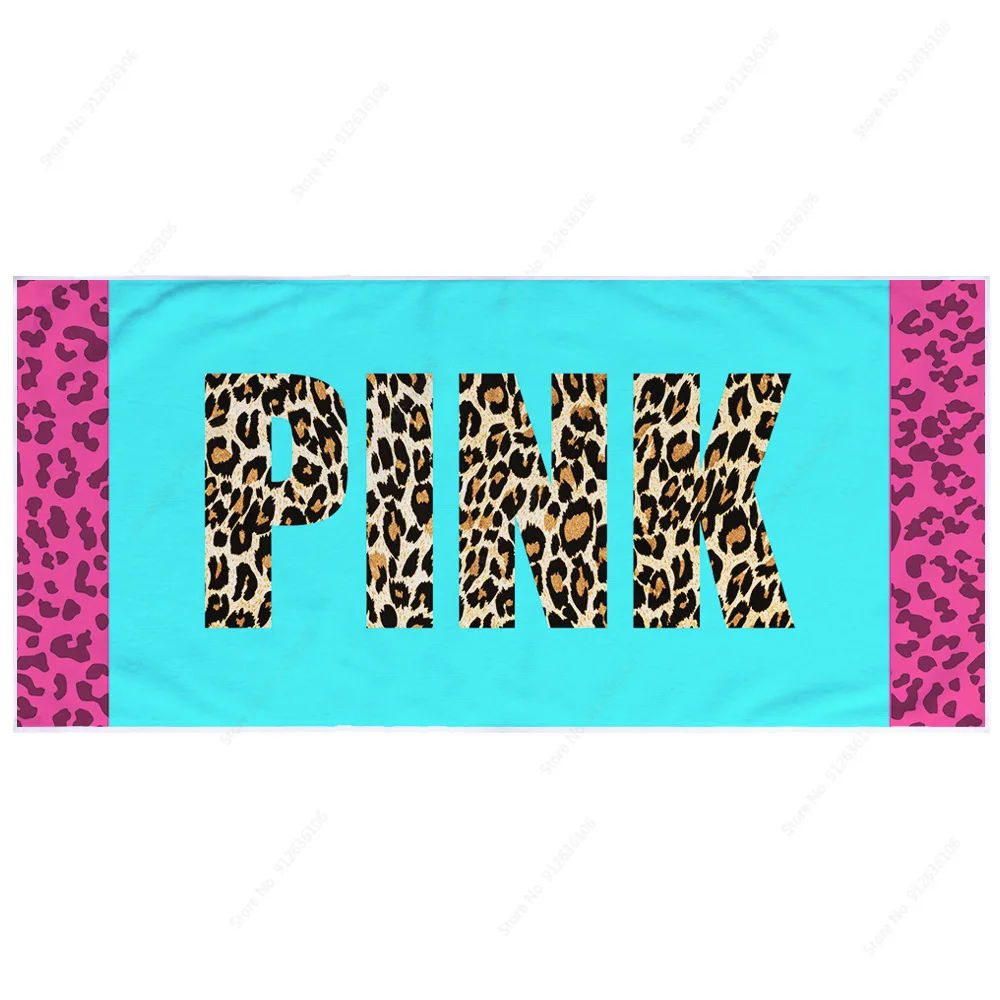 Sexy Leopard Love Pink Brand Beach Towels 80x160cm Swimwear Quick Dry Sport Towels Vs Pink Microfiber Towels for Adult Gyms