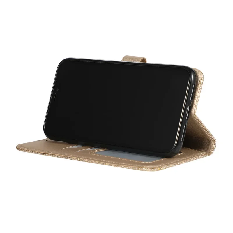 Glitter Pu Leather Flip Case for IPhone 16 15 14 13 12 11 Pro XS Max XR X 8 7 6s 6 Plus SE Wallet Card Slots TPU Frame Cover