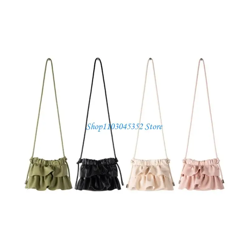 

Women Shoulder Bag Trendy Slings Bag Pleated Bucket Bag Simple Bag Korean Styles Crossbody Bag for Daily